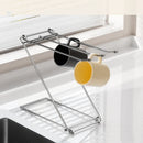 Axyaa Stainless Steel Rag Rack with Cup Storage - Foldable, Multifunctional