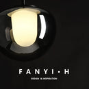 Axyaa Gray Glass LED Pendant Lights 5w Indoor Decor Modern Hanging Lamp