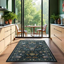 Axyaa Retro Flower Bird Print Nordic Style Living Room Carpet