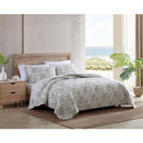 Axyaa Maui Palm Green Twin Quilt Set with Matching Sham