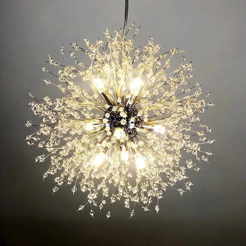 Axyaa Dandelion Art Crystal Chandelier for Modern Nordic Living Room