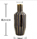 Modern Ceramic Flower Arrangement in White Black Gold Vases by Axyaa