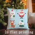 Axyaa Festive Christmas Pattern Pillowcase for Sofa, Bedroom, Car - Cushion Cover