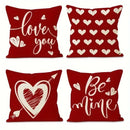 Axyaa Red Love Pattern Pillowcase for Home Sofa Decoration