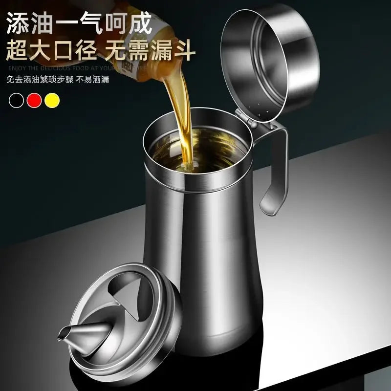 Axya Stainless Steel Large Capacity Oil Pot for Kitchen - Durable and Stylish