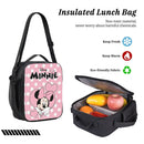 Axyaa Pink Heart Minnie Mouse Kids Backpack Lunch Box Set