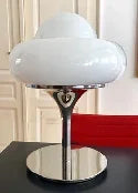 Axyaa Vintage Medieval Table Lamp with Dimmable Egg Tart Glass Shade