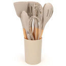 Silicone Kitchen Utensils Set with Storage Bucket - Axyaa Brand