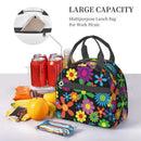 Axyaa Hippie Flower Insulated Lunch Bag with Adjustable Strap
