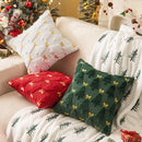 Axyaa Christmas Tree Bow Embroidered Pillowcase - Festive Living Room Decor