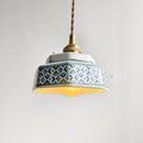Axyaa Ceramic LED Pendant Lamp - Japanese Style Mid-Century Light for Bedroom & Dining