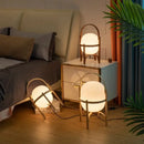 Axyaa Zen Wood LED Desk Lamp with Glass Shade for Home Décor Lighting Fixtures