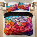 Axyaa Diamond Plaid Duvet Cover Set with 2 Pillowcases - Polyester, Breathable