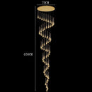 Axyaa Crystal Chandelier Stair Pendant Light Interior Home Decor Modern Living Room Lighting