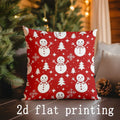 Axyaa Christmas Plaid & Snowman Pillow Cover for Sofa, Bedroom, Car - Rectangular Cushion