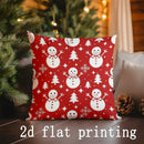 Axyaa Christmas Plaid & Snowman Pillow Cover for Sofa, Bedroom, Car - Rectangular Cushion