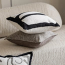Embroidered Tufted Cushion Cover in Neutral Tones by Axyaa