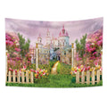 Axyaa Princess Castle Garden Tapestry: Boho Wall Hanging for Room Decoration