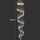 Axyaa Crystal Chandelier Stair Pendant Lamp Living Room Pendant Lights Interior Lighting
