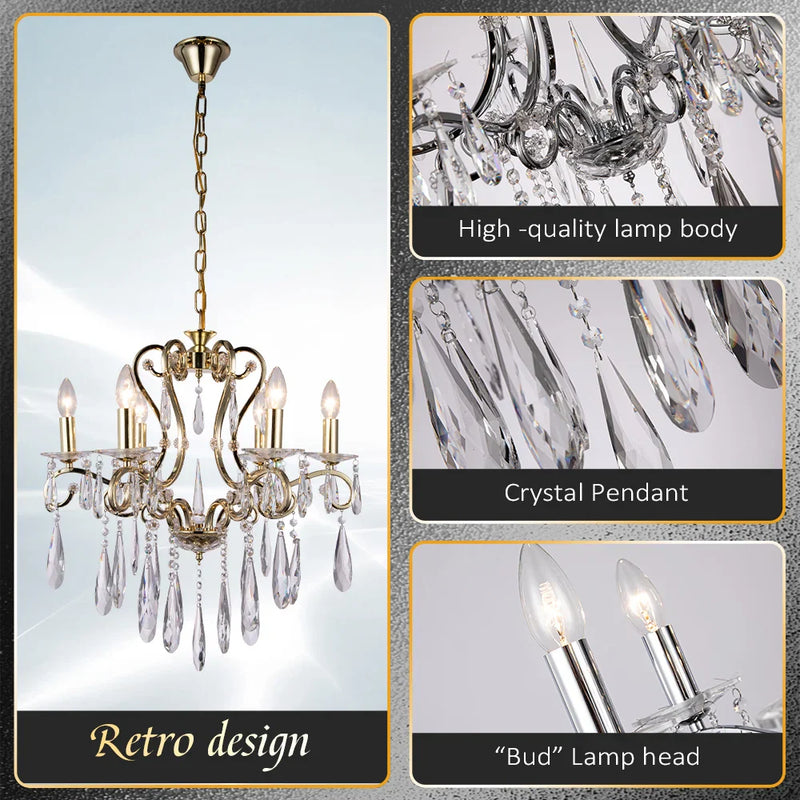 Axyaa Crystal LED Chandelier for Kitchen Dining Living Bedroom