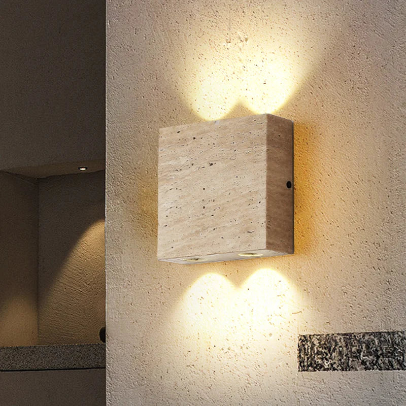 Axyaa Stone Decor Wall Lamp Square Spotlights G9 COB Led Sconce Bedroom Corridor Home Decor