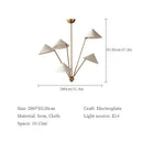 Axyaa Retro Gold Fabric LED Pendant Chandeliers
