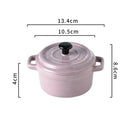 Axyaa Ceramic Breakfast Bowl Ramekins with Lids - Oven Safe Mini Casserole Souffle