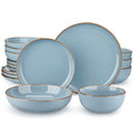 Axyaa Nymph 16/32-Piece Ceramic Tableware Set - Dinner/Dessert/Soup Plate/Bowl 4 Color Options