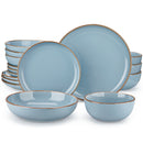 Axyaa Ceramic Tableware Set: Dinner/Dessert/Soup Plate & Bowl, 4 Color Options, 4/8 Person