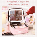 Axyaa Lighted Mirror Travel Makeup Bag - Professional Cosmetic Organizer