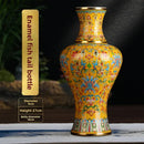 Axyaa Plum Design Cloisonne Enamel Ceramic Vase: Asian Style Home Decor & Table Centerpiece
