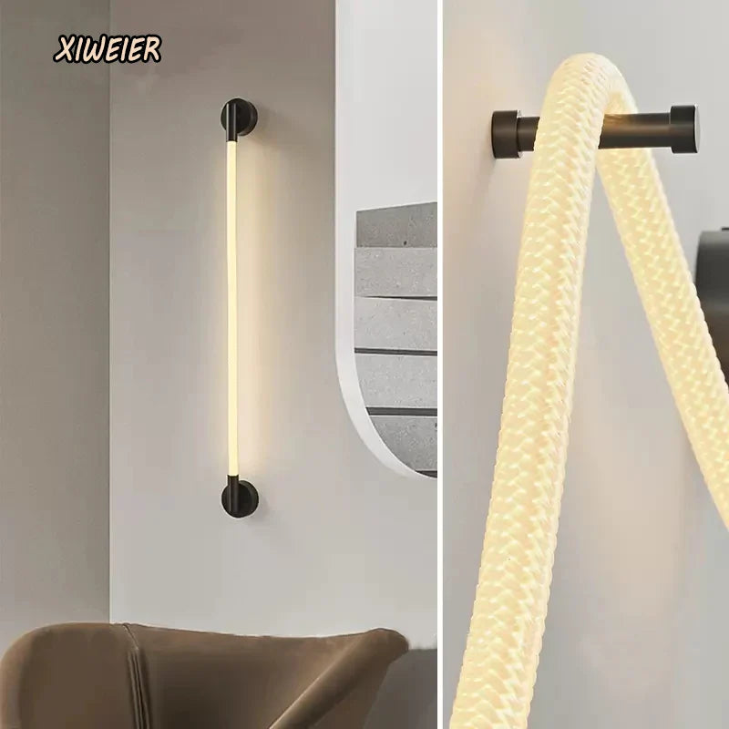 Axyaa Nordic Fiber Woven Wall Lamp for Bedroom, Living Room, and Study