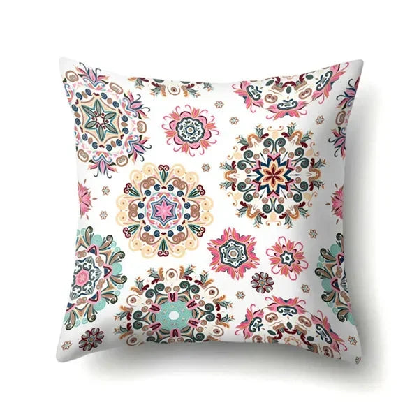 Abstract Geometric Bohemian Pillowcase in Colorful Exotic Style by Axyaa