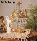 Axyaa Gold Crown Crystal Chandelier: Elegant Luxury Ceiling Light for Home