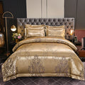 Axyaa Satin Jacquard Embroidered 4-Piece Bedding Set