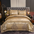 Axyaa Satin Jacquard Embroidered 4-Piece Bedding Set