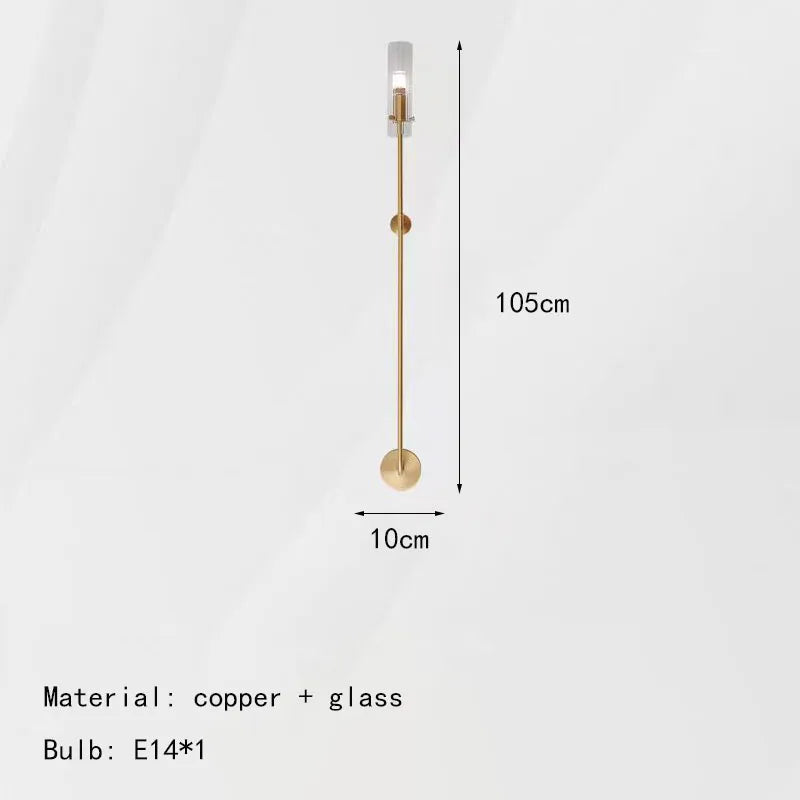 Axyaa Clear Glass E14 Wall Lamp for Foyer, Dining Room, Stairs