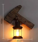 Axyaa Wooden LED Wall Lamps Industrial Style Home Decor Sconces for Living Room