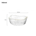 Axyaa Japanese Style Iceberg Glass Bowl with Gold Rim, Large Size
