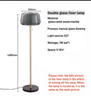 Axyaa Glass & Wood Floor Lamp: Modern Lighting for Living Room, Bedroom & Reading