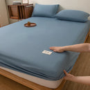 Axyaa Washed Cotton Fitted Sheet Set - Waterproof & Skin-Friendly