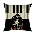 Axyaa Linen Pillowcase 45*45cm for Household Sofa Decor - Love Letter Series