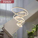Axyaa Black LED Ring Chandelier Ceiling Light, Modern Circular Pendant for Kitchen, Living, and Dining Rooms.