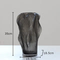 Axyaa Brown Wrinkle Glass Vase Floral Vases Modern Home Desk Decor