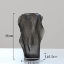 Axyaa Brown Wrinkle Glass Vase Floral Vases Modern Home Desk Decor