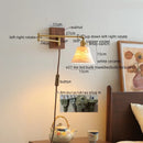 Axyaa Modern LED Wall Lights Walnut Ceramic Nordic Bedside Lamp