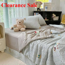 Axyaa Cloud-Feeling Double-Layer Yarn Summer Quilt 4-Piece Set - Soft & Small Fresh