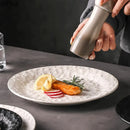 Axyaa Stone Pattern Ceramic Plate Set for Molecular Cuisine and Restaurant Tableware