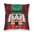 Nutcracker Doll Cushion Cover - Axyaa Square Throw Pillow for Christmas Home Decor