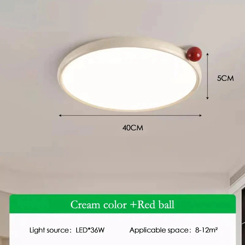 Axyaa Round LED Ceiling Lamp: Modern Bedroom Study Lighting for Elegant Home Decor